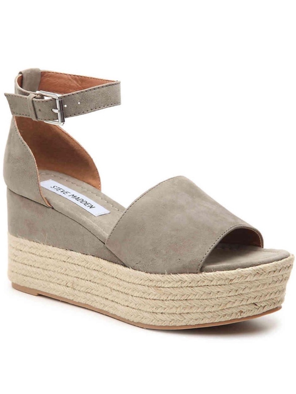 Steve Madden Taupe Espadrille Platform Wedges